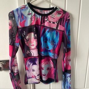 Colorful Graphic Long Sleeve Top